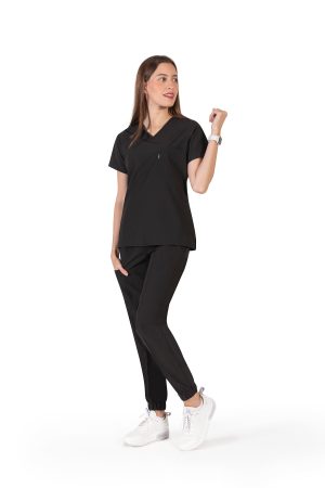 Traje jogger dama repelente negro(205010)