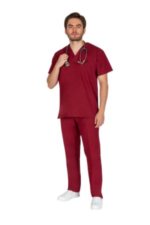 Traje quirúrgico caballero tinto(10094)