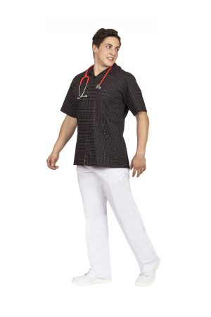 Bata caballero negra con cuadros(100194)